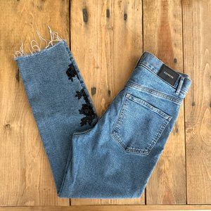 Express Blue Ankle & Cropped Jeans